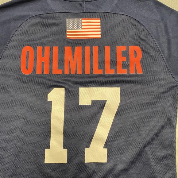 Team USA Jersey Youth XL‎ Blue Nike Lacrosse Dri-FIT Ohlmiller 17 Flag - Picture 8 of 11